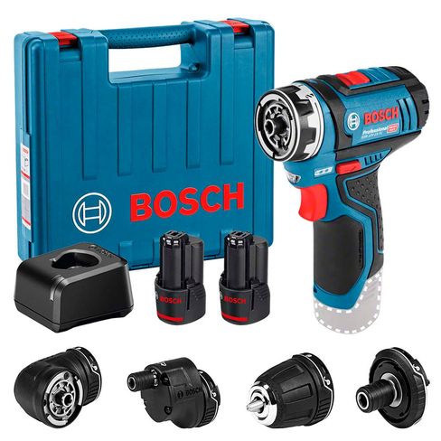 Taladro Atornillador percutor a Batería Bosch GSR 12V-15 FC flexiclick, 12V