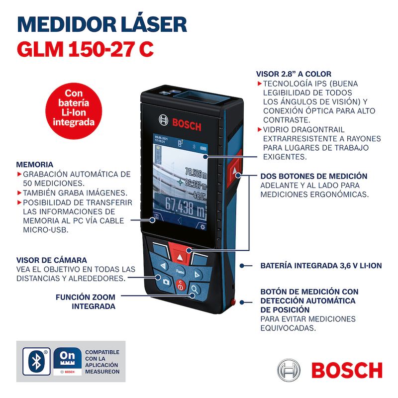Bosch Professional 0601072Z00 GLM 150-27 C Laser distance meter
