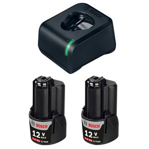 Cargador de batería GAL12V-20 y 2 Baterías Bosch 12V 2,0Ah