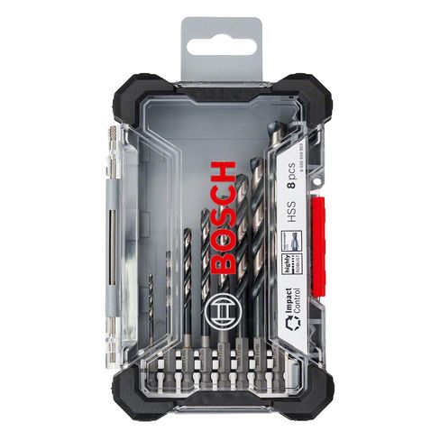 Juego de Brocas para Metal HSS-Impact 2,0-10,0mm (encastre hexagonal), 8 Unidades