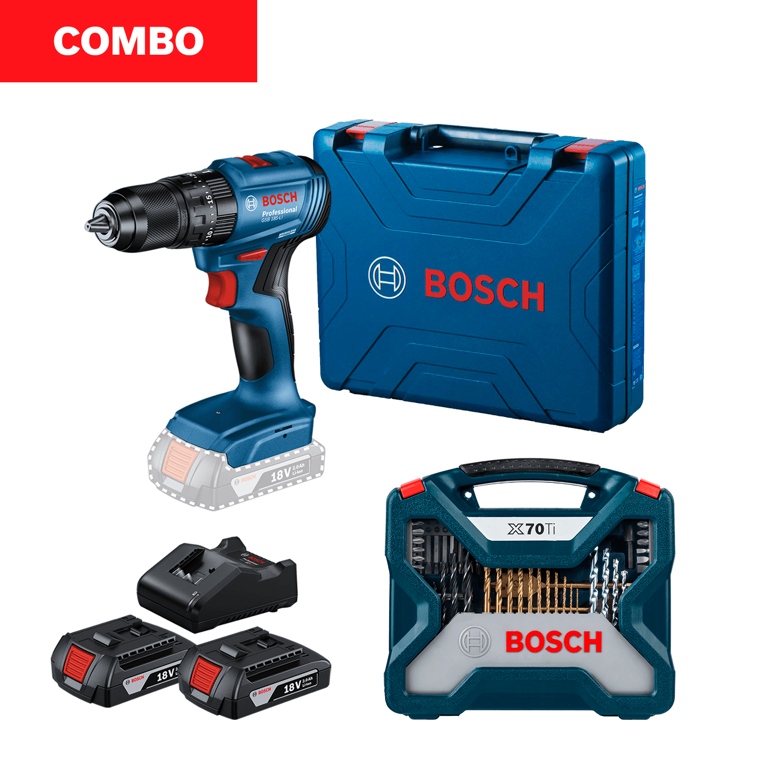  Bosch - Combo con 2 herramientas portátiles de 18V