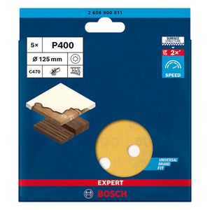 Hoja de lija Bosch EXPERT C470; 125mm 5 unidades